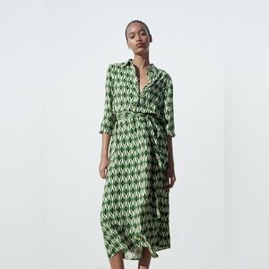 Zara - Geometric Print Dress - Size XS